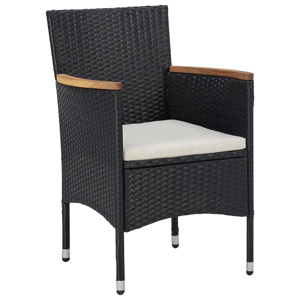 Set Mobilier De Exterior 5 Piese, , Poliratan, Lemn Acacia