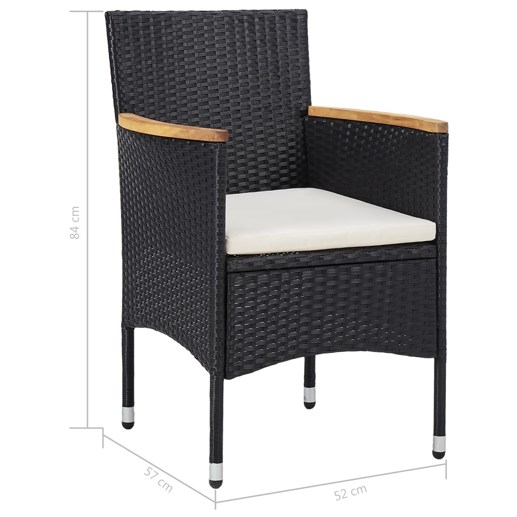 Set Mobilier De Exterior 5 Piese, , Poliratan, Lemn Acacia