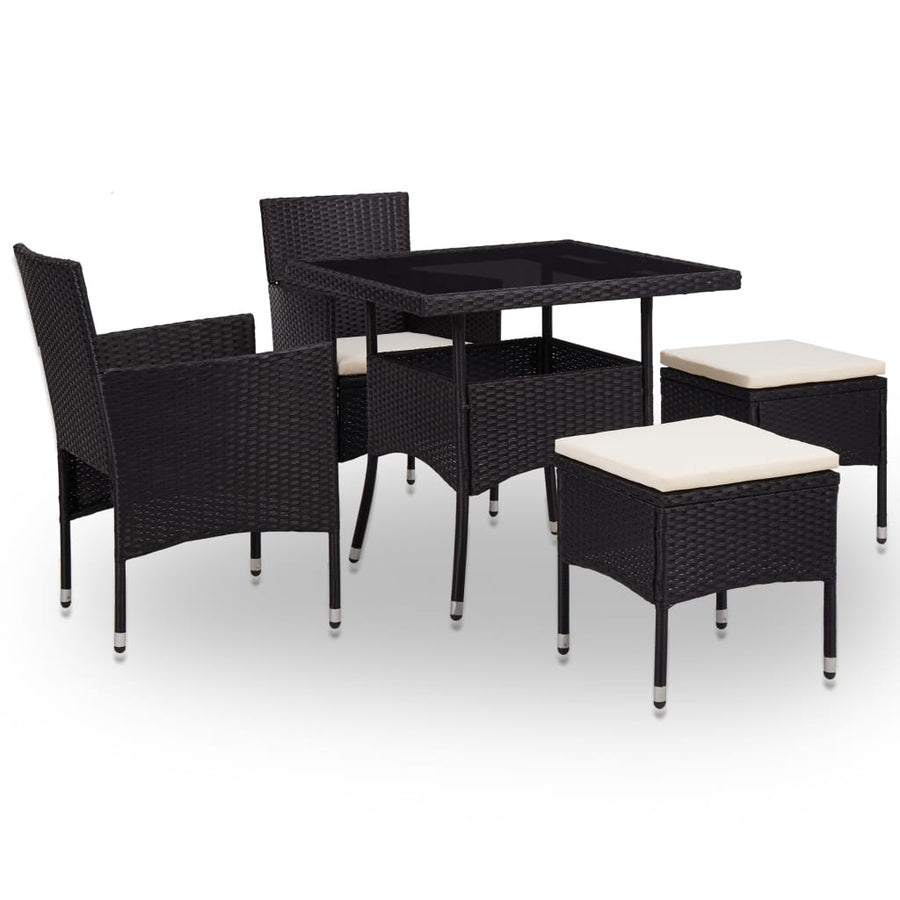 Set Mobilier De Exterior, 5 Piese, , Poliratan Și Sticlă