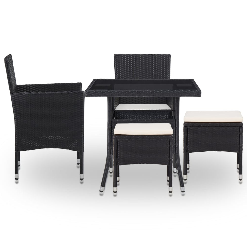 Set Mobilier De Exterior, 5 Piese, , Poliratan Și Sticlă