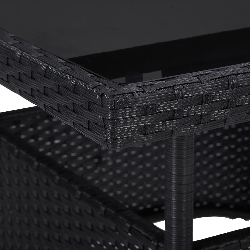 Set Mobilier De Exterior, 5 Piese, , Poliratan Și Sticlă