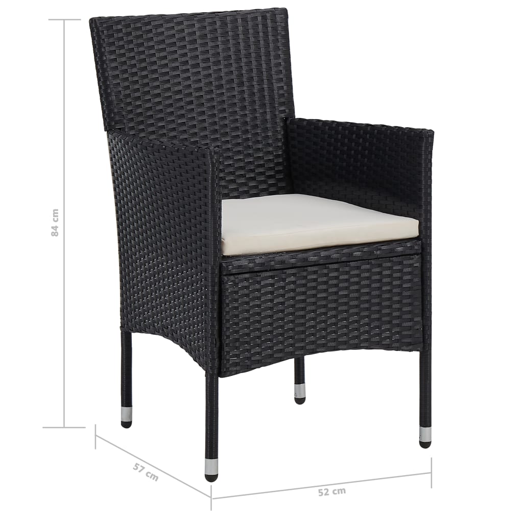 Set Mobilier De Exterior, 5 Piese, , Poliratan Și Sticlă