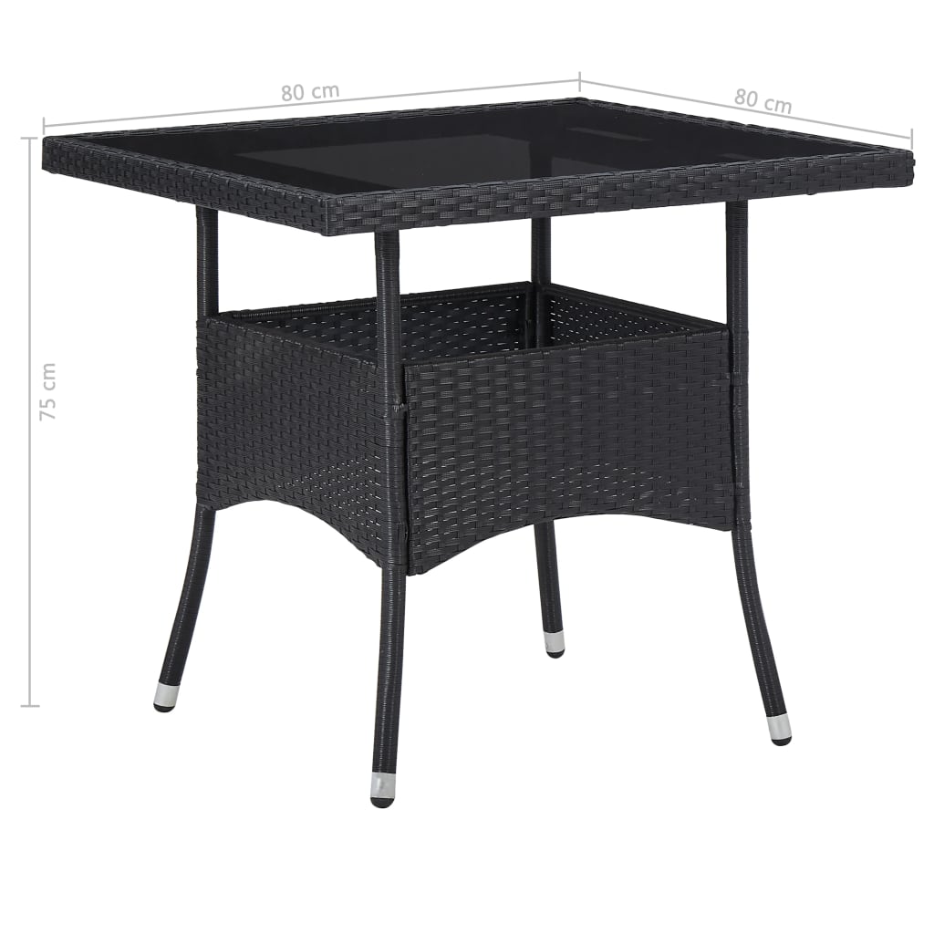 Set Mobilier De Exterior, 5 Piese, , Poliratan Și Sticlă