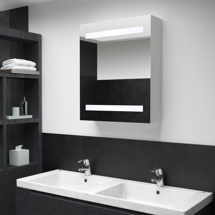 Dulap De Baie Cu Oglindă Și Led-Uri, 50X13,5X60 Cm