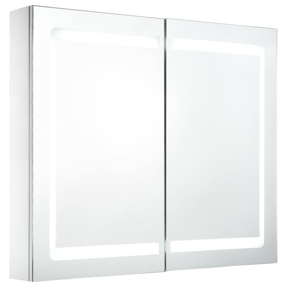 Dulap De Baie Cu Oglindă Și Led, 80 X 12,2 X 68 Cm