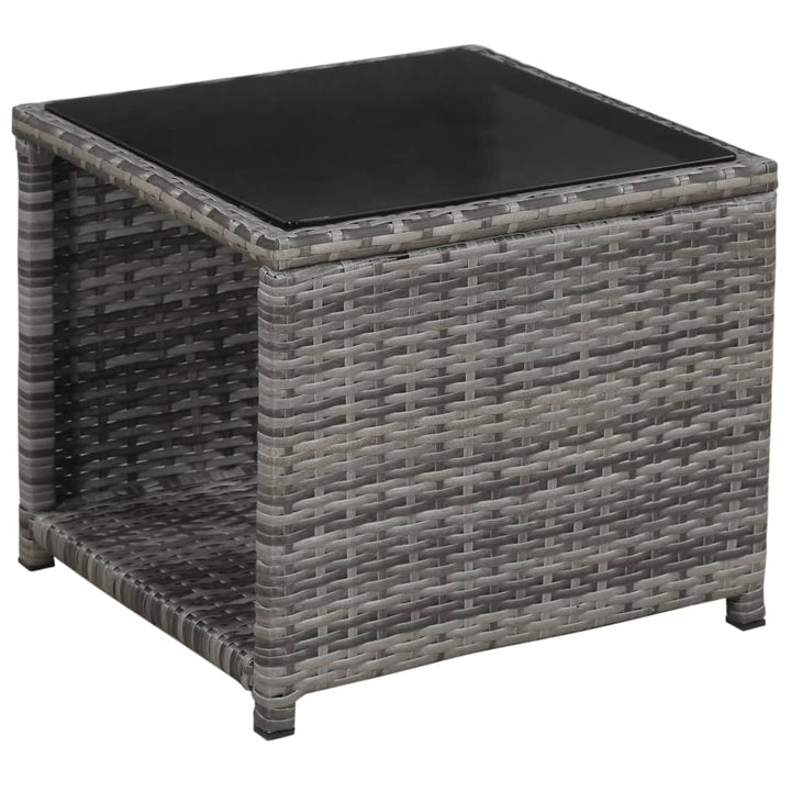 Set Mobilier Bistro Cu Perne, 3 Piese, Gri, Poliratan