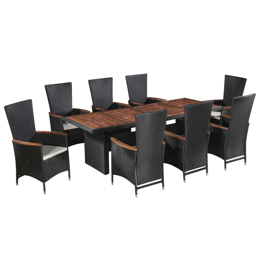 Set Mobilier De Exterior Cu Perne, 9 Piese, , Poliratan