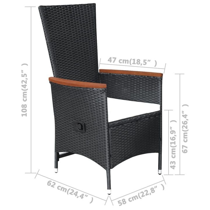 Set Mobilier De Exterior Cu Perne, 9 Piese, , Poliratan