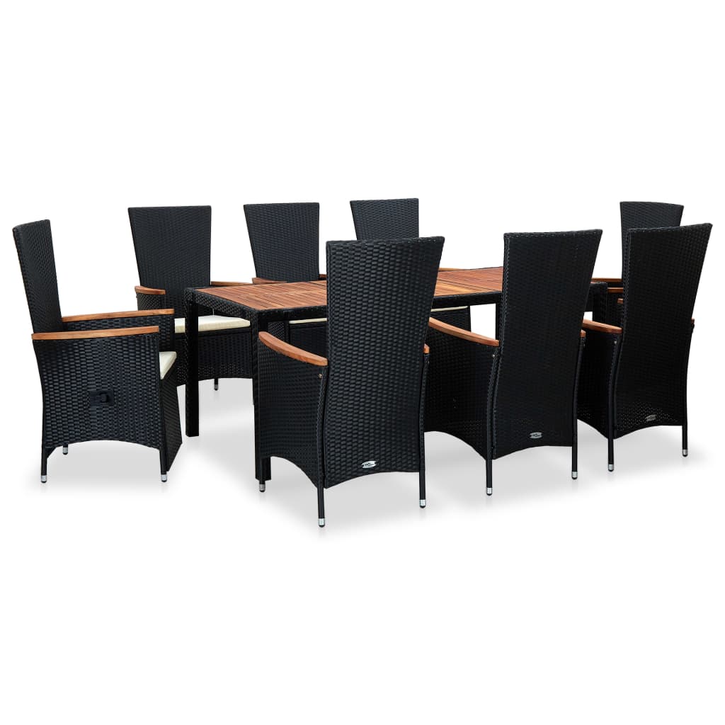 Set Mobilier De Exterior Cu Perne, 7 Piese, , Poliratan