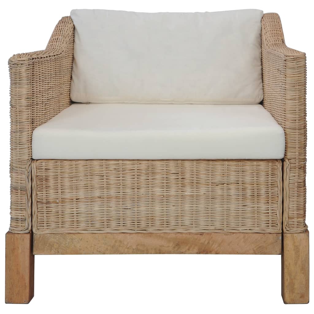 Set De Canapele Cu Perne, 2 Piese, Culoare Naturală, Ratan
