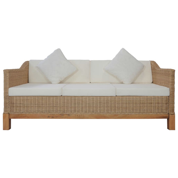 Set De Canapele Cu Perne, 2 Piese, Culoare Naturală, Ratan