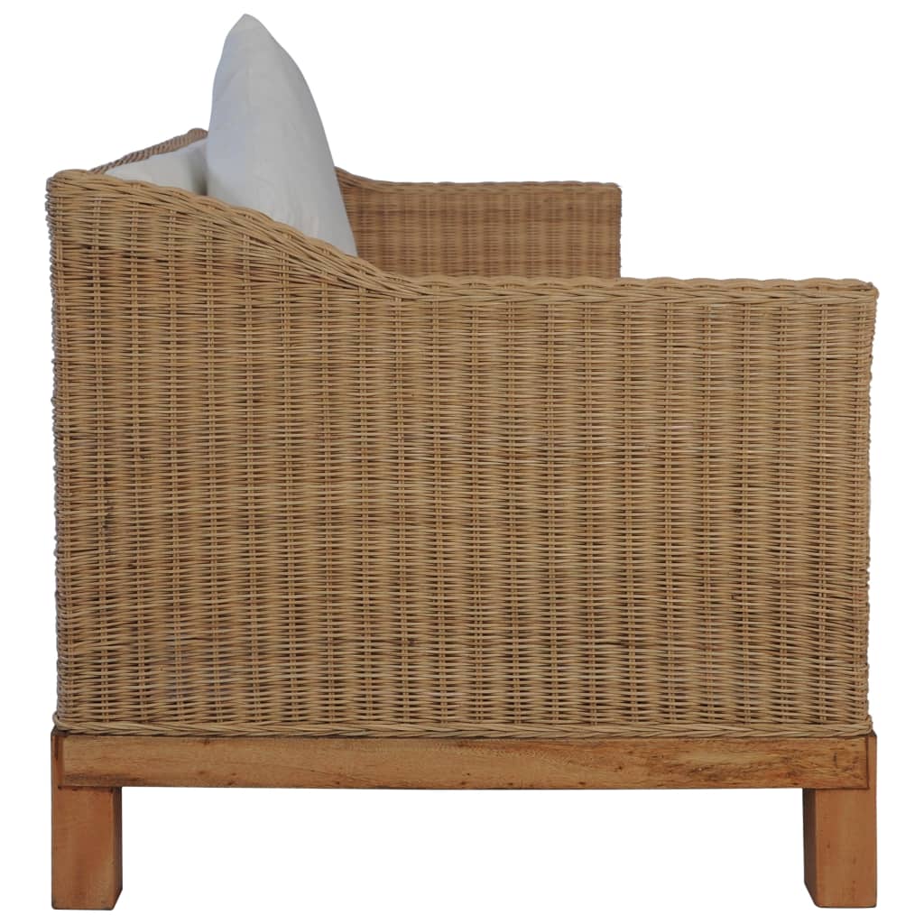 Set De Canapele Cu Perne, 2 Piese, Culoare Naturală, Ratan
