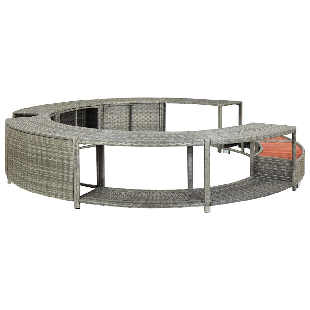 Mobilier De Împrejmuire Cadă Cu Hidromasaj, , Poliratan