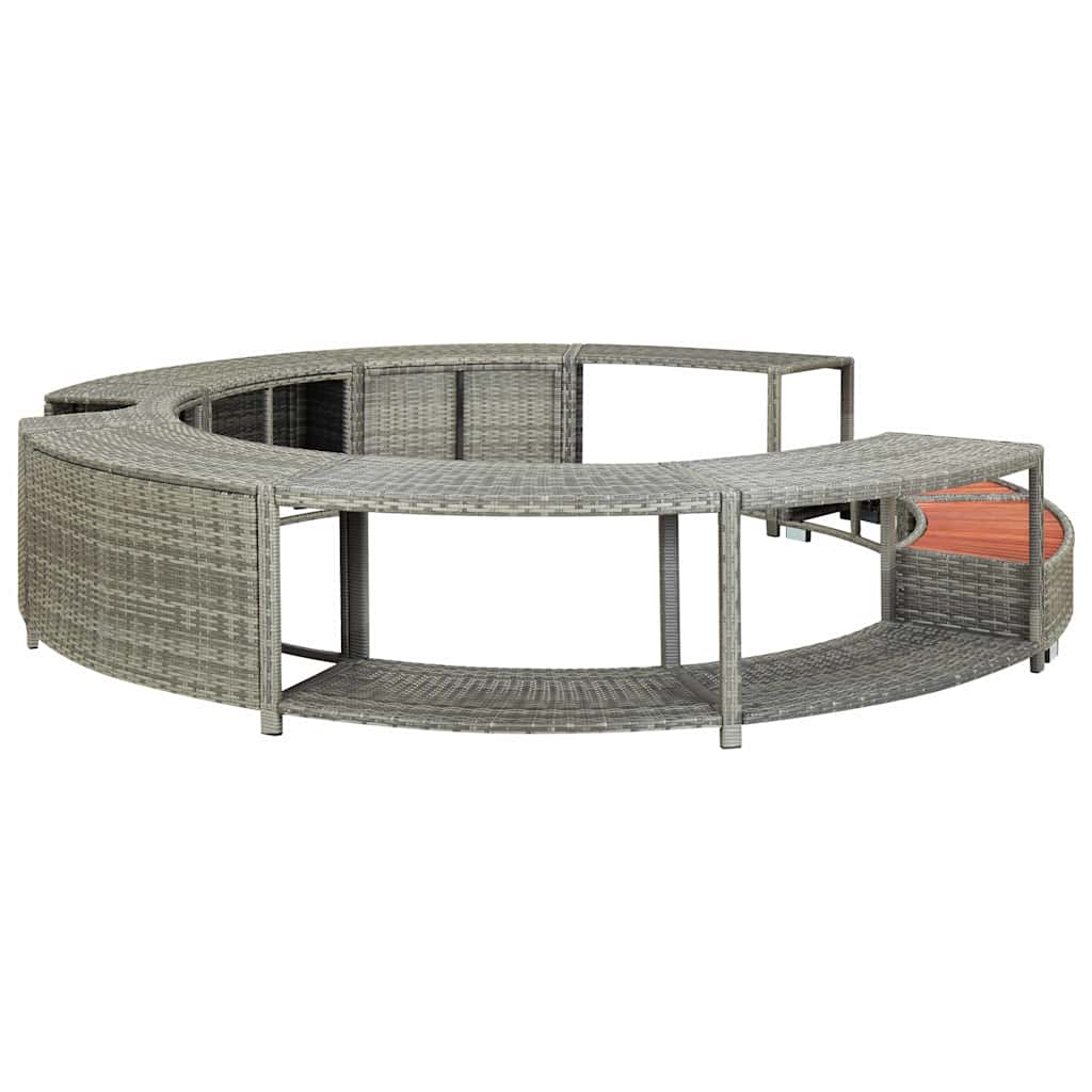 Mobilier De Împrejmuire Cadă Cu Hidromasaj, , Poliratan