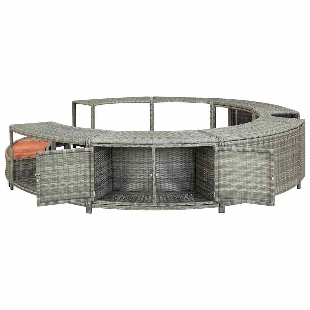 Mobilier De Împrejmuire Cadă Cu Hidromasaj, , Poliratan