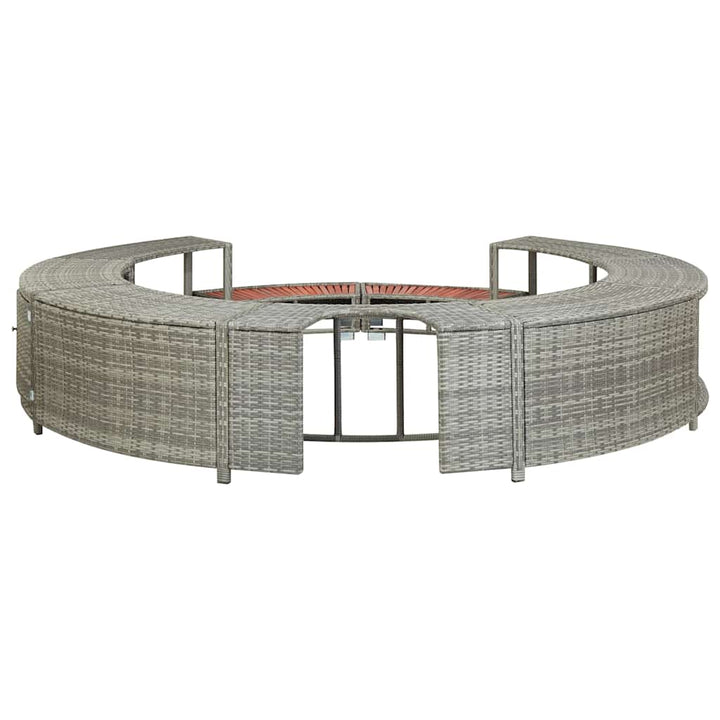 Mobilier De Împrejmuire Cadă Cu Hidromasaj, , Poliratan