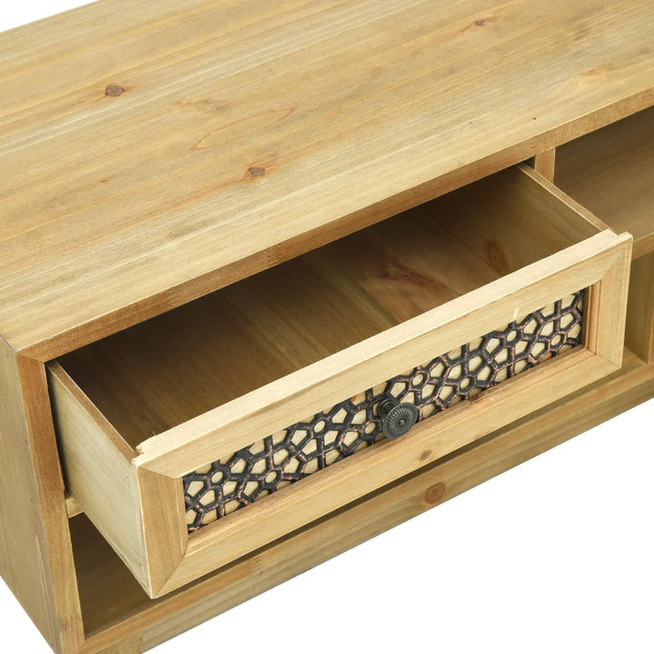 Comodă Tv Cu Model Sculptat, Maro, 120 X 30 X 42 Cm, Lemn