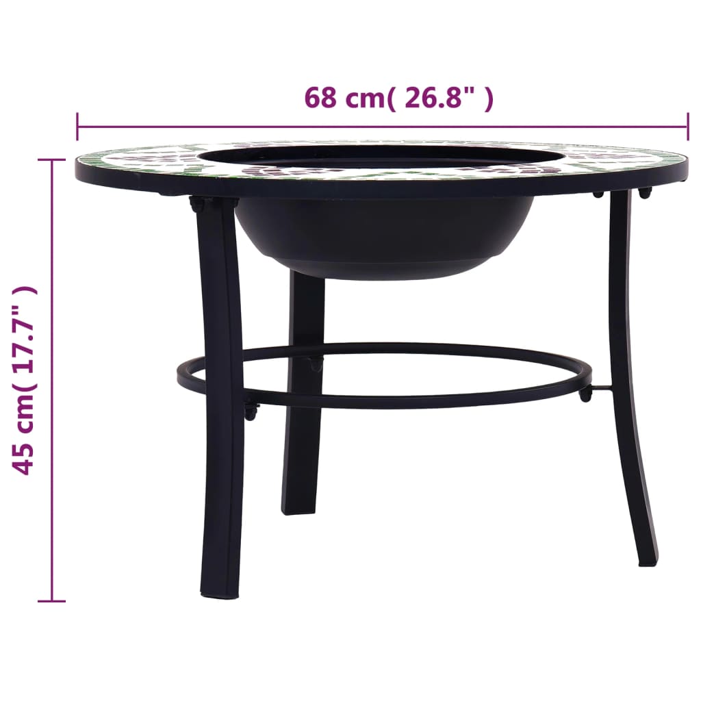 Vatră De Foc Cu Mozaic, , 68 Cm, Ceramică