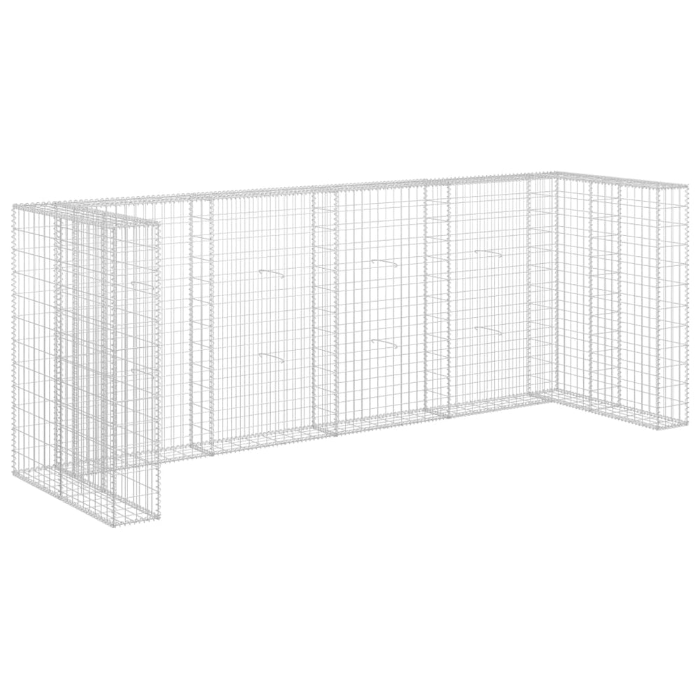 Perete Gabion Pentru Pubele, 320X100X120 Cm, Oțel Galvanizat
