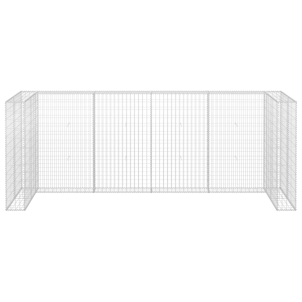 Perete Gabion Pentru Pubele, 320X100X120 Cm, Oțel Galvanizat