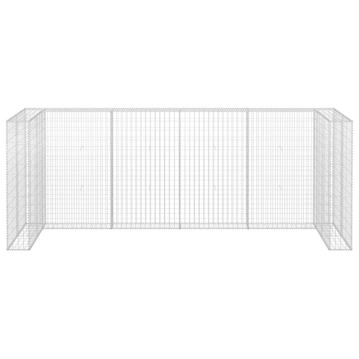 Perete Gabion Pentru Pubele, 320X100X120 Cm, Oțel Galvanizat