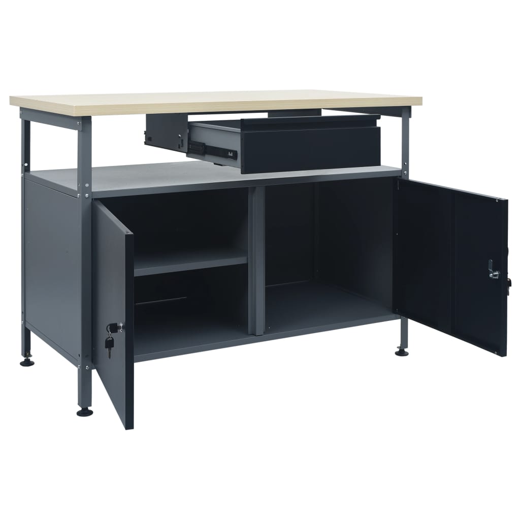 Banc De Lucru, Negru, 120 X 60 X 85 Cm, Oțel