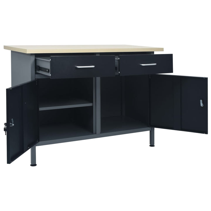Banc De Lucru, Negru, 120 X 60 X 85 Cm, Oțel