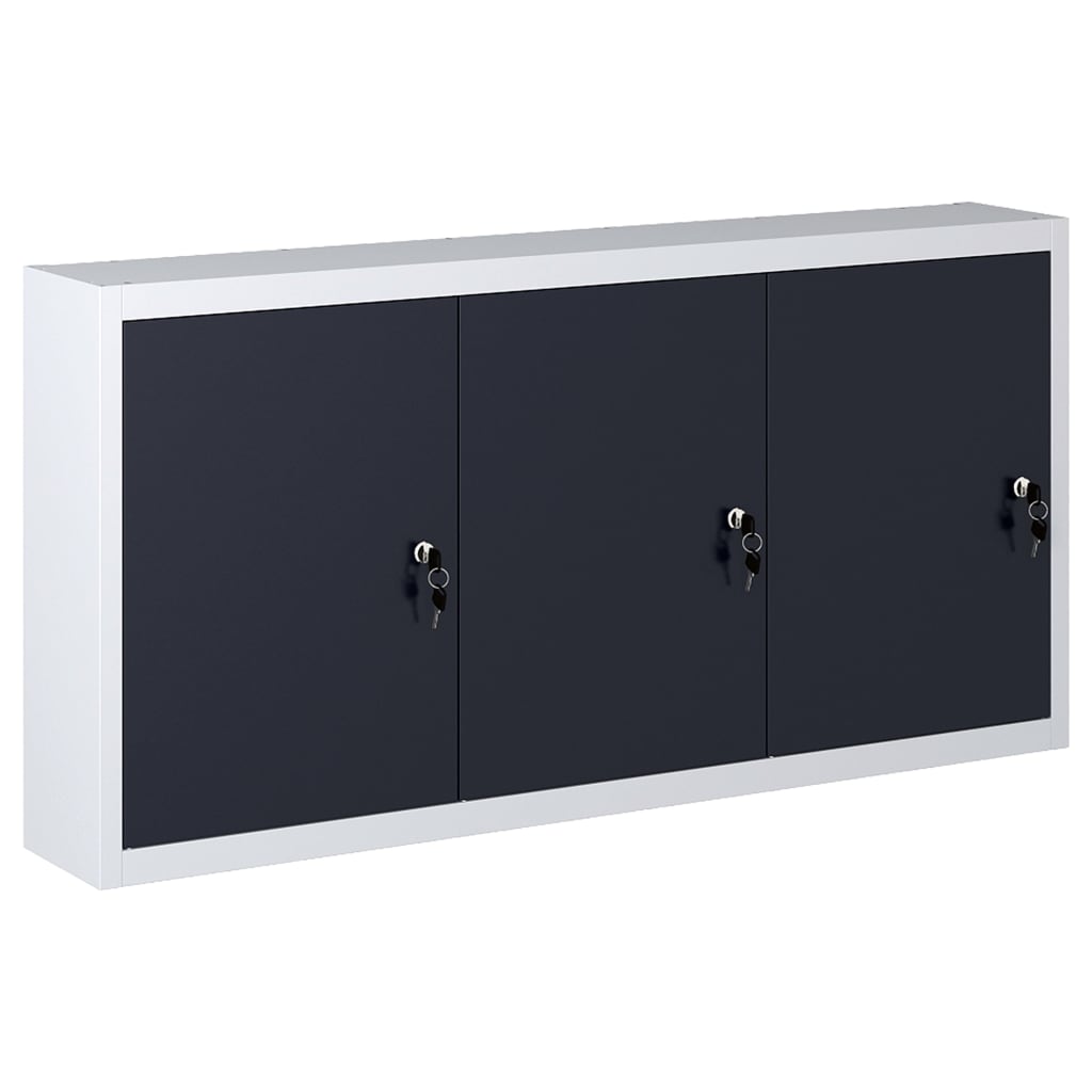 Dulap De Scule De Perete, Gri & Negru, Metal, Stil Industrial