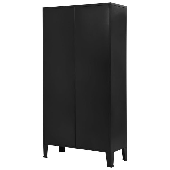 Bibliotecă, Negru, 90 X 40 X 180 Cm, Oțel, Industrial