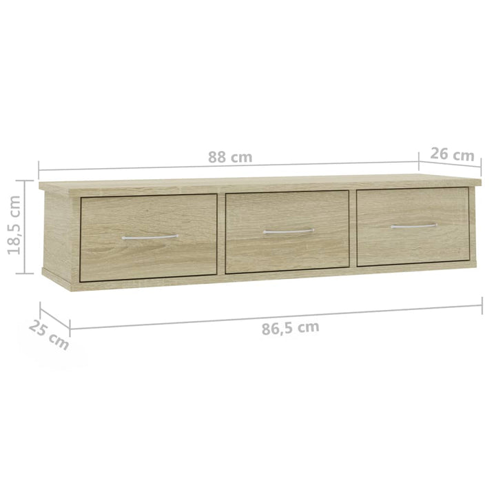 Dulap De Perete Cu Sertare, , 88X26X18,5 Cm, Pal