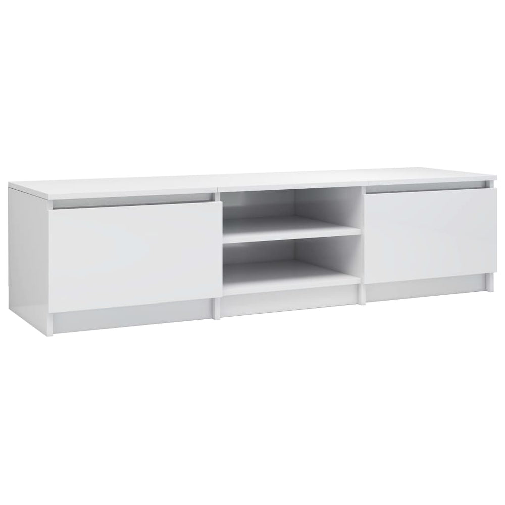 Dulap Tv, Alb Extralucios, 140X40X35,5 Cm, Lemn Prelucrat