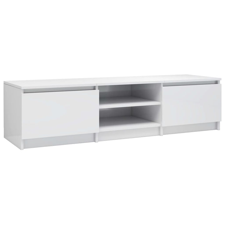 Dulap Tv, Alb Extralucios, 140X40X35,5 Cm, Lemn Prelucrat