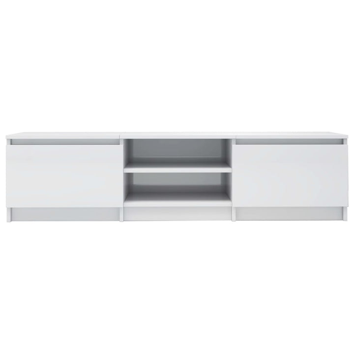 Dulap Tv, Alb Extralucios, 140X40X35,5 Cm, Lemn Prelucrat