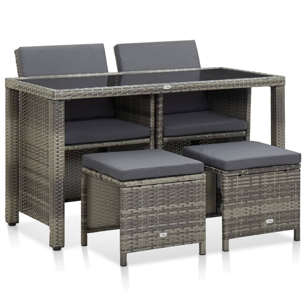 Set Mobilier De Exterior Cu Perne, 9 Piese, , Poliratan
