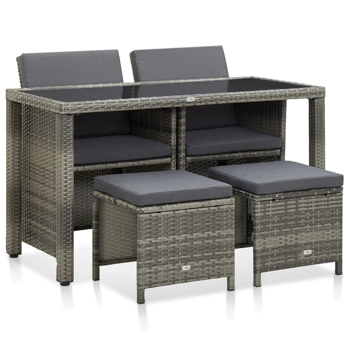Set Mobilier De Exterior Cu Perne, 9 Piese, , Poliratan