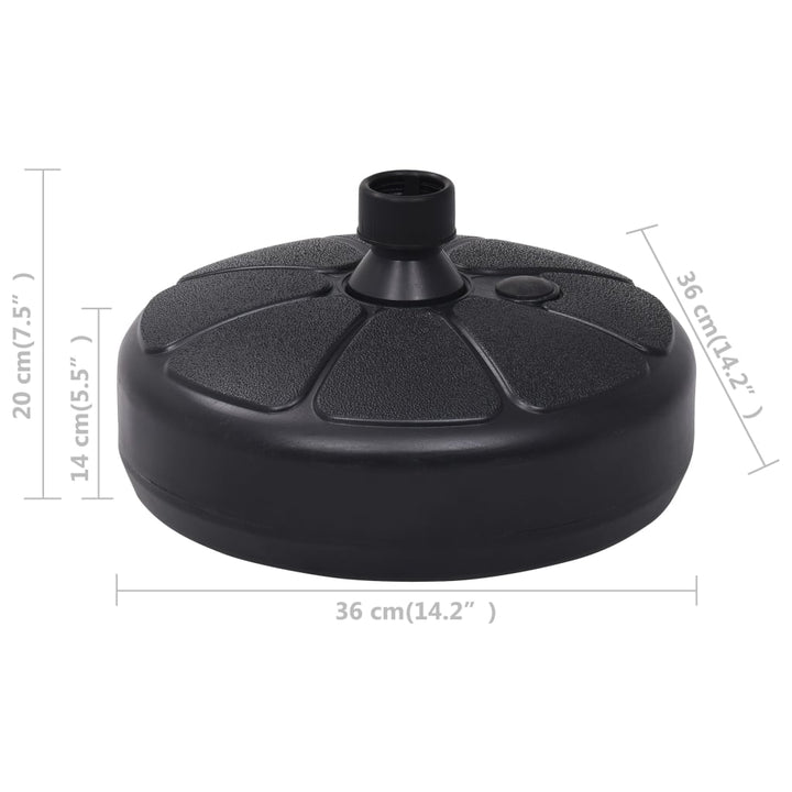 Suport De Umbrelă, Negru, 15 L, Umplere Cu Nisip/Apă
