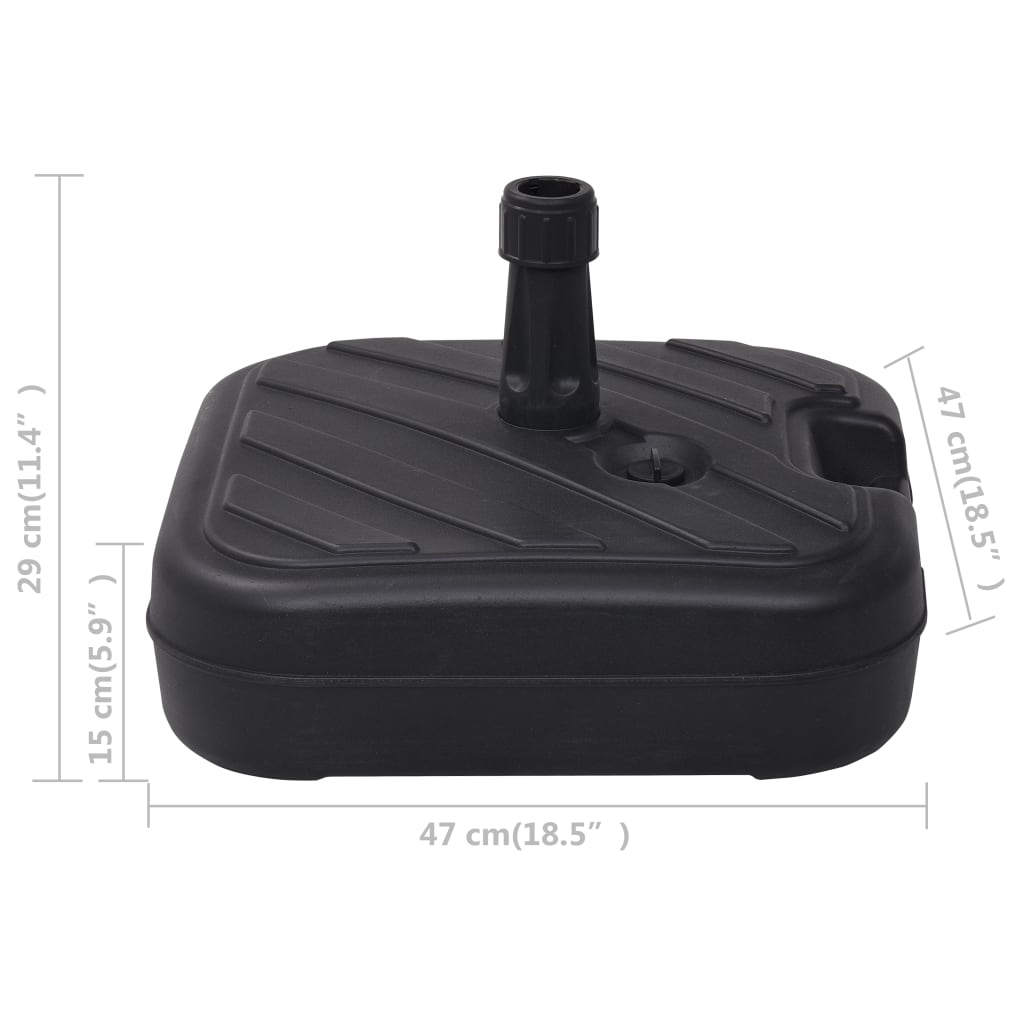 Suport De Umbrelă, Negru, 24 L, Umplere Cu Nisip/Apă