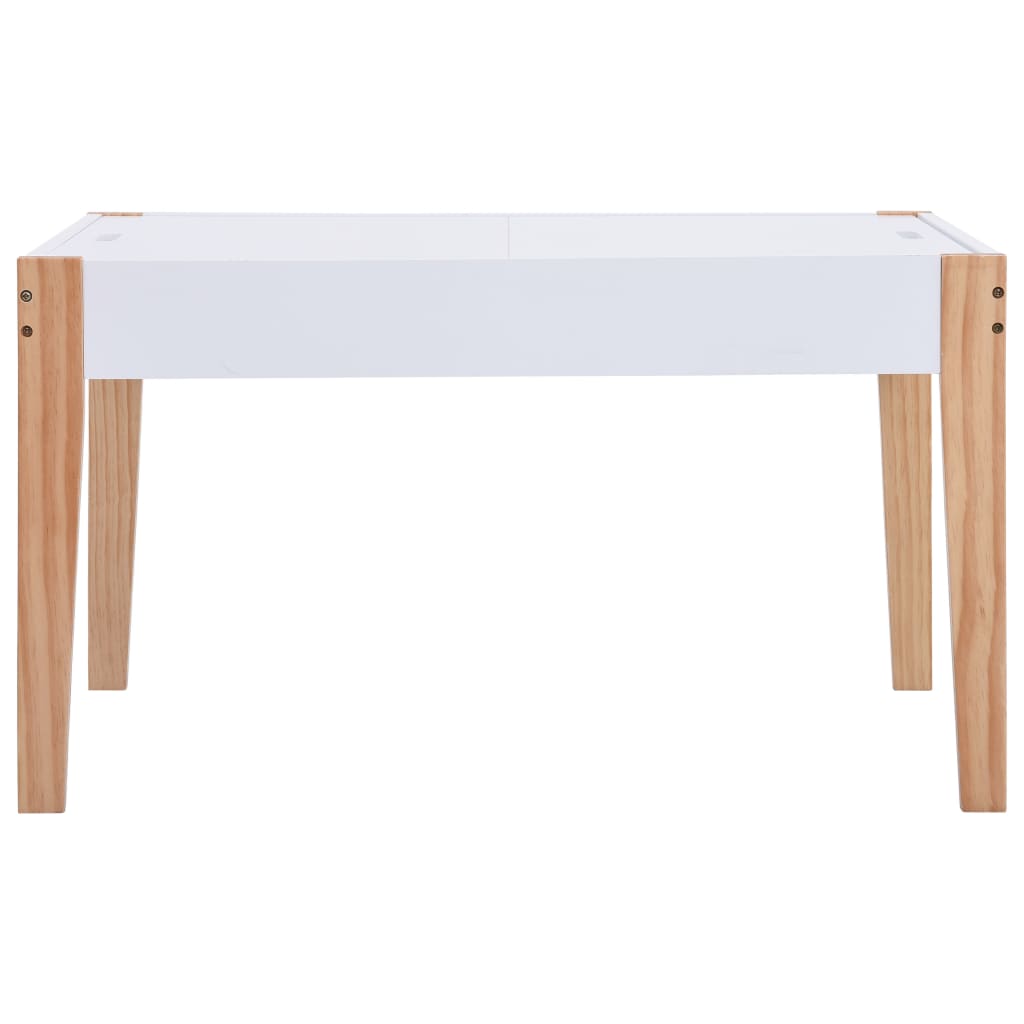 Set Masă Cu Scaune Pentru Copii Cu Tablă, 3 Piese, Negru Și Alb
