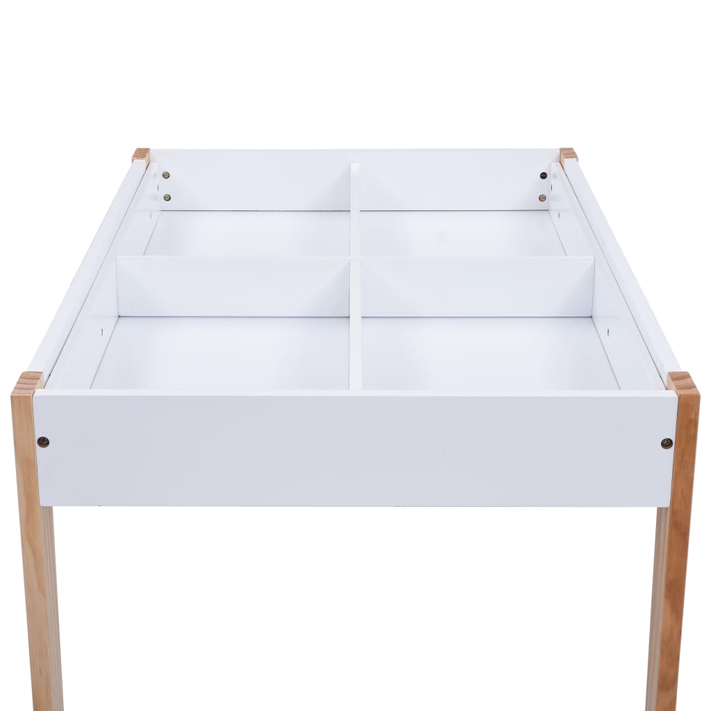 Set Masă Cu Scaune Pentru Copii Cu Tablă, 3 Piese, Negru Și Alb