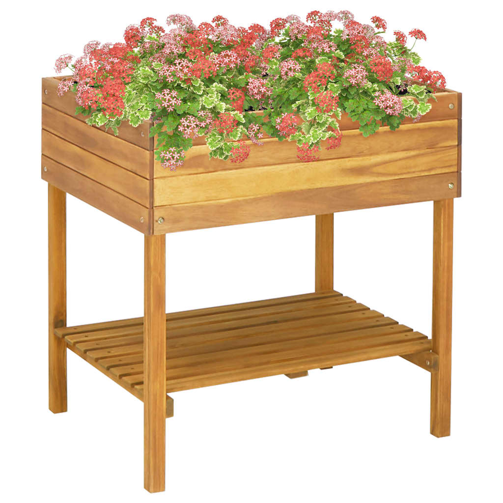 Jardinieră Înaltă, 78,5 X 58,5 X 78,5 Cm, Lemn Masiv De Acacia