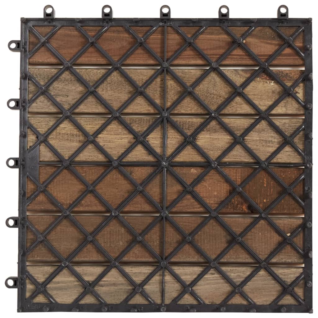 Plăci Pardoseală, 10 Buc., , 30X30 Cm, Lemn Masiv De Acacia