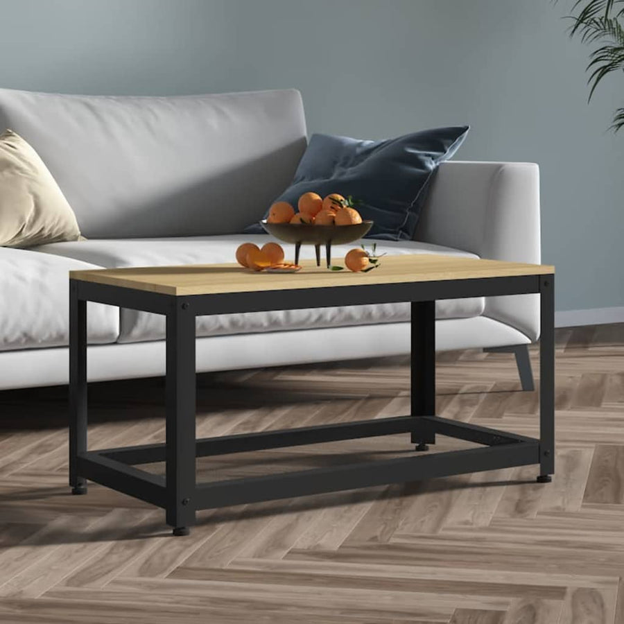 Măsuță De Cafea, & Negru, 90X45X45 Cm, Mdf Și Fier