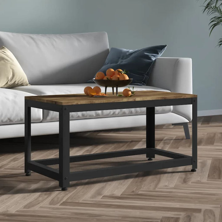 Măsuță De Cafea, & Negru, 90X45X45 Cm, Mdf Și Fier