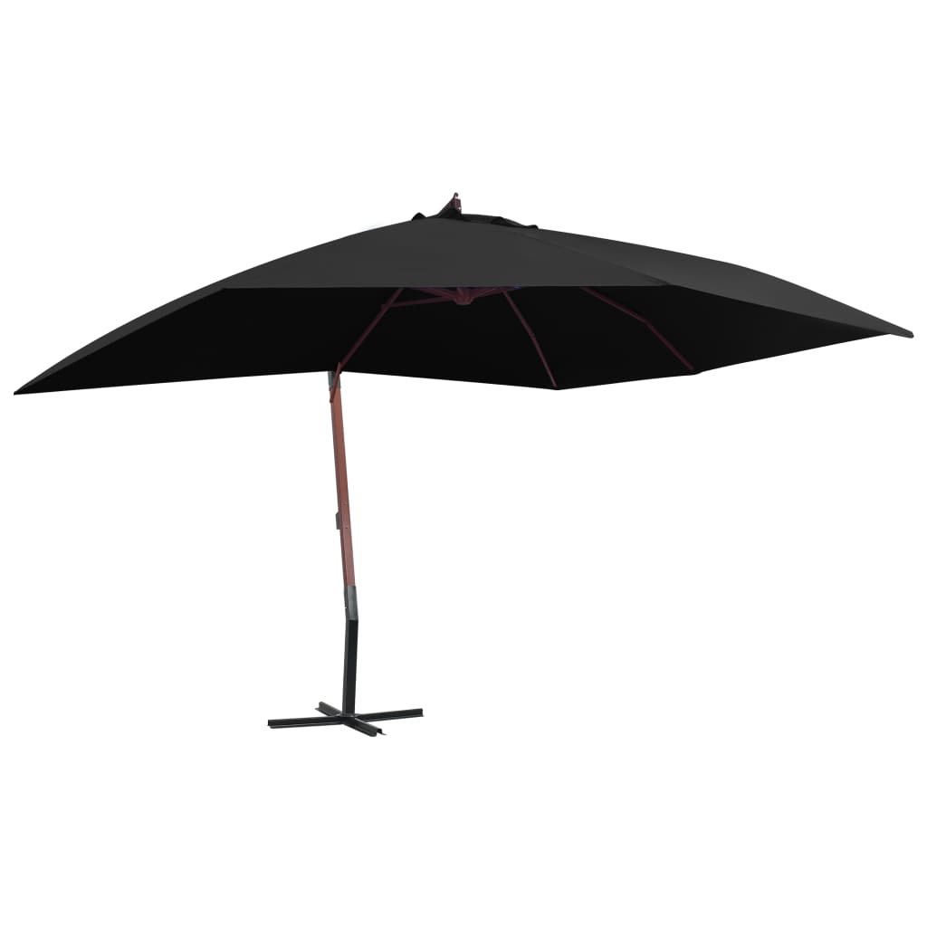 Umbrelă În Consolă Cu Stâlp Din Lemn, , 400 X 300 Cm