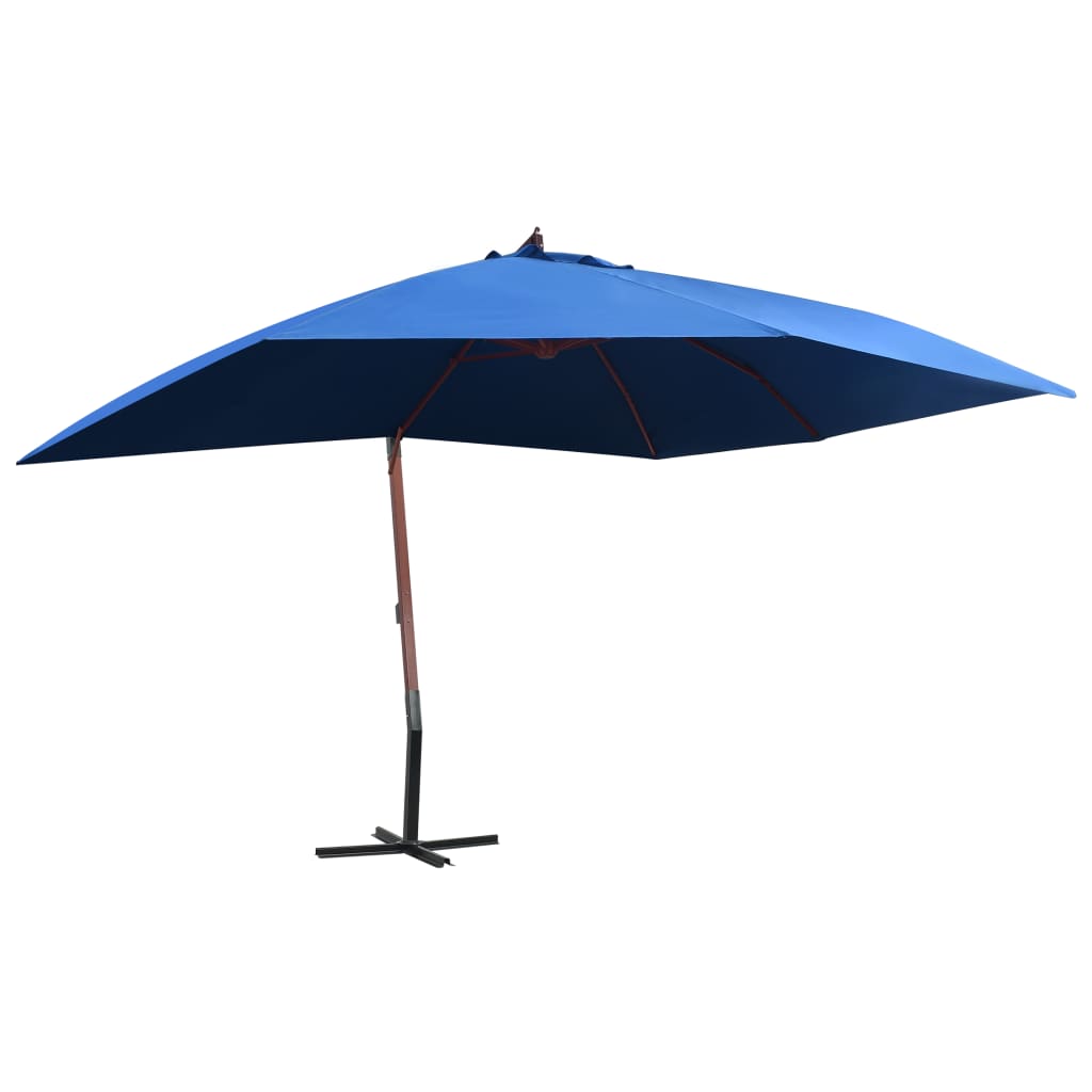 Umbrelă În Consolă Cu Stâlp Din Lemn, , 400 X 300 Cm