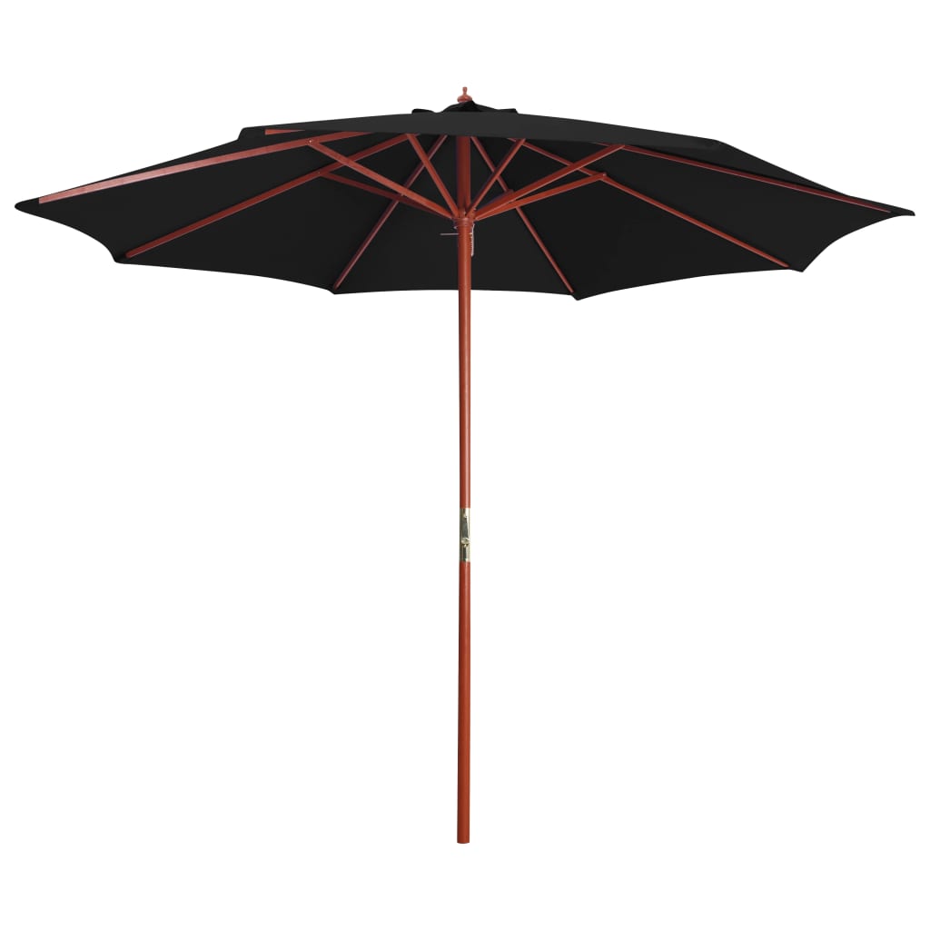 Umbrelă De Soare Cu Stâlp Din Lemn, , 300 X 258 Cm