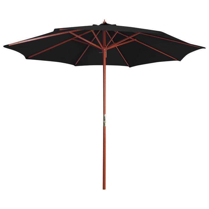 Umbrelă De Soare Cu Stâlp Din Lemn, , 300 X 258 Cm