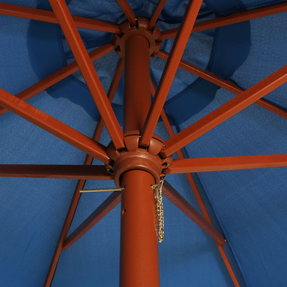 Umbrelă De Soare Cu Stâlp Din Lemn, , 300 X 258 Cm