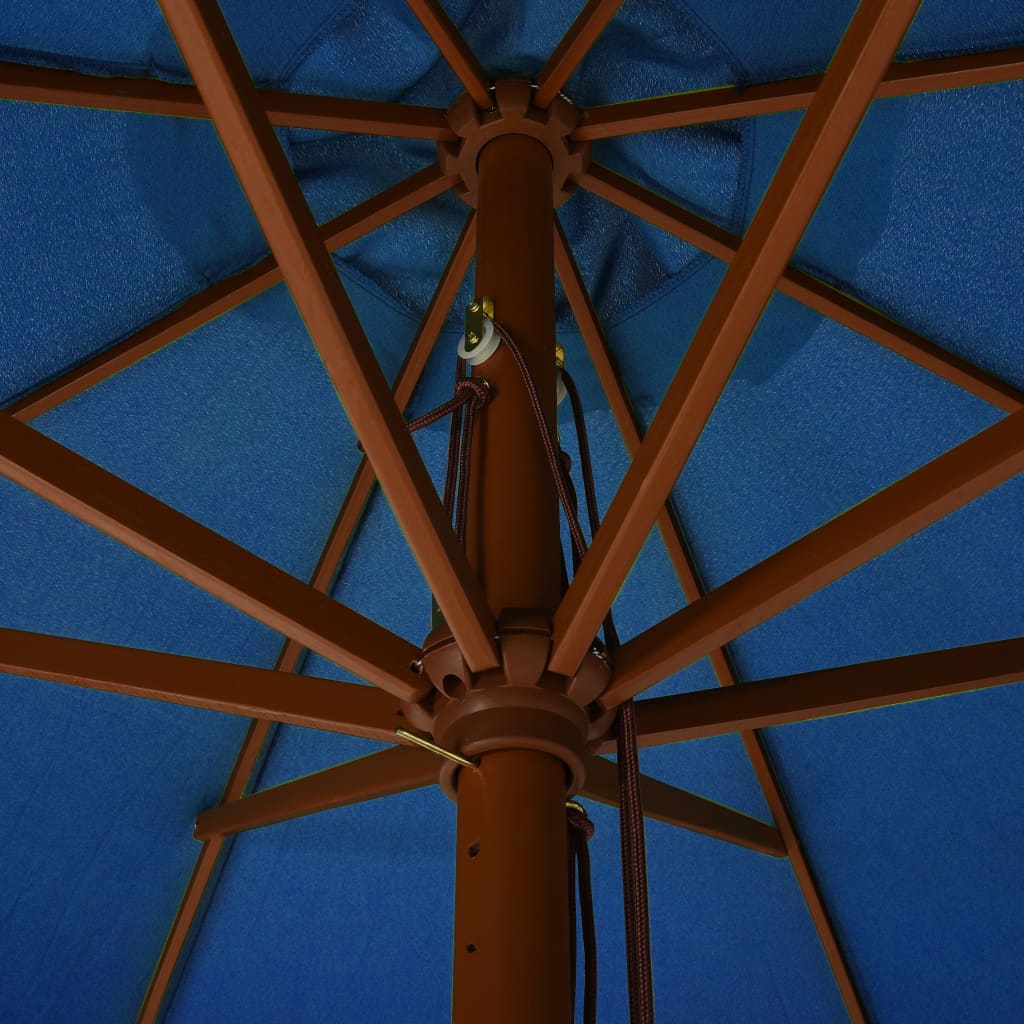 Umbrelă De Soare De Exterior, Stâlp Lemn, Iu, 330 Cm