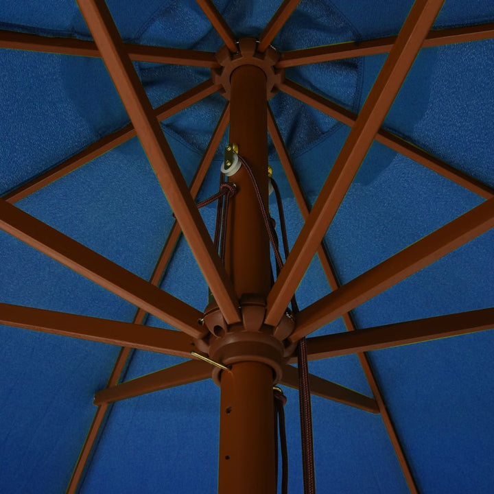 Umbrelă De Soare De Exterior, Stâlp Lemn, Iu, 330 Cm